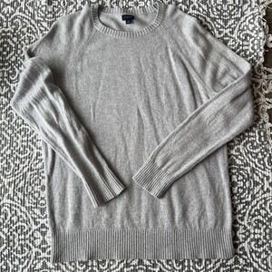 J Crew Mens Crewneck Gray Pullover Sweater Large Casual Long Sleeve